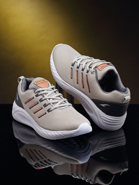 

ASIAN Men Grey & Orange Running Shoes