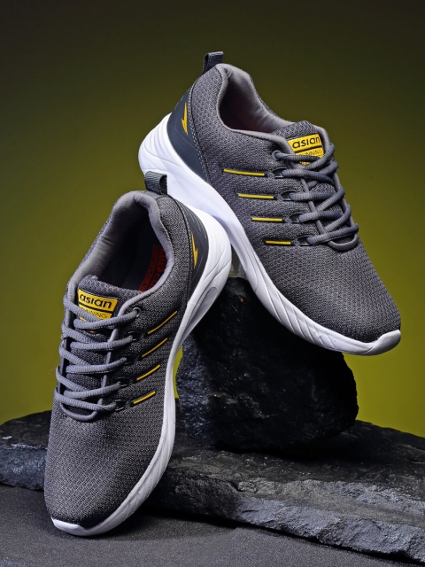 

ASIAN Men Grey Mesh Running Shoes