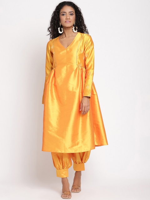 

Abhishti Women Orange Kurta with Trousers