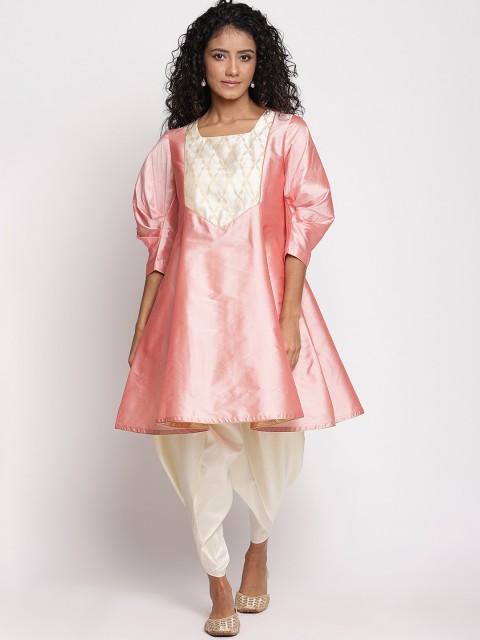 

Abhishti Woman Pink Jacquard Kurta