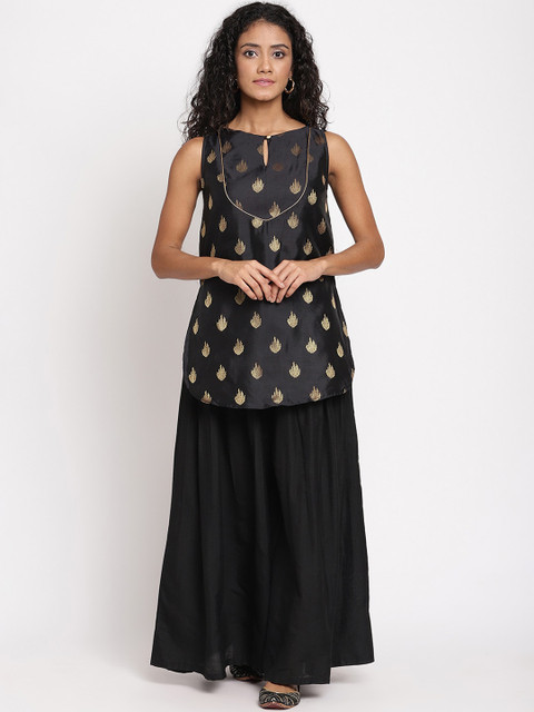 

Abhishti Women Black Printed Banarasi Kurta