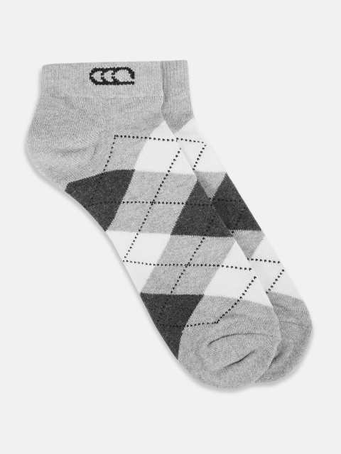 

Ajile by Pantaloons Men Grey Melange & White Patterned Ankle Length Socks