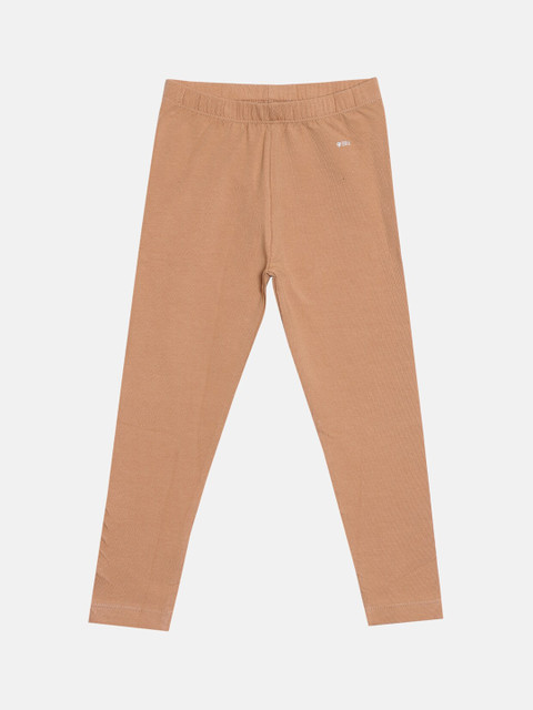 

Bitz Girls Nude-Coloured Solid Organic Cotton Ankle-Length Leggings