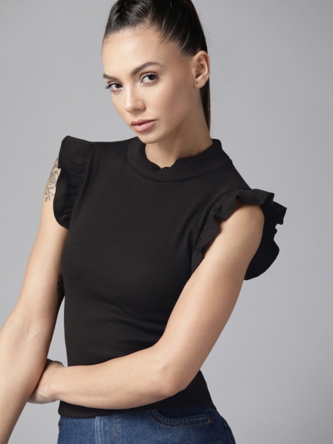 

Roadster Black Ruffles Top