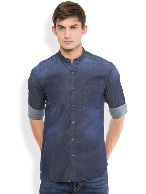 

HIGHLANDER Men Blue Slim Fit Solid Casual Shirt