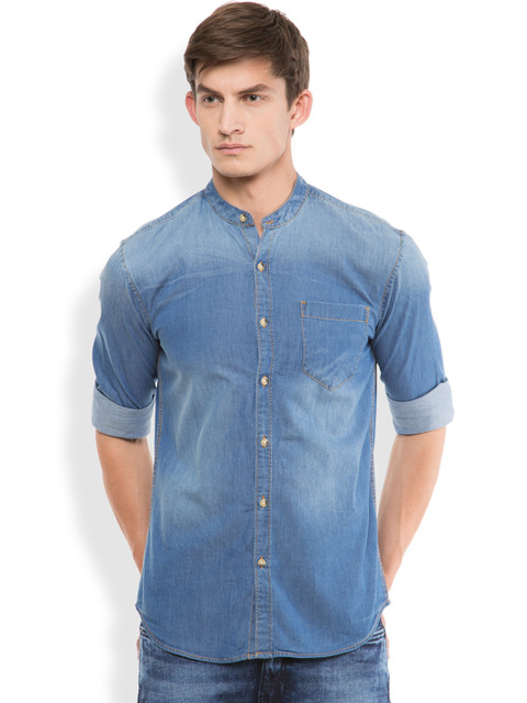 

HIGHLANDER Men Blue Slim Fit Solid Casual Shirt