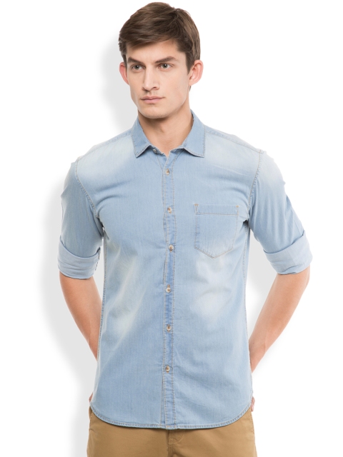

HIGHLANDER Men Blue Slim Fit Solid Casual Shirt