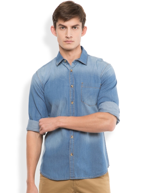 

HIGHLANDER Men Blue Slim Fit Solid Casual Shirt