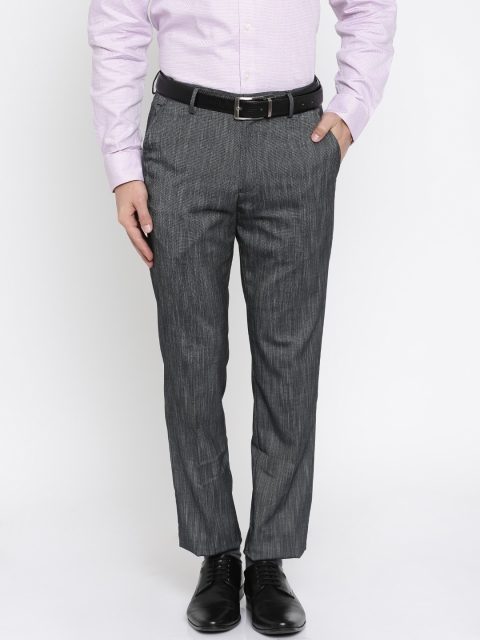 

Four One Oh Men Grey Slim Fit Formal Trousers