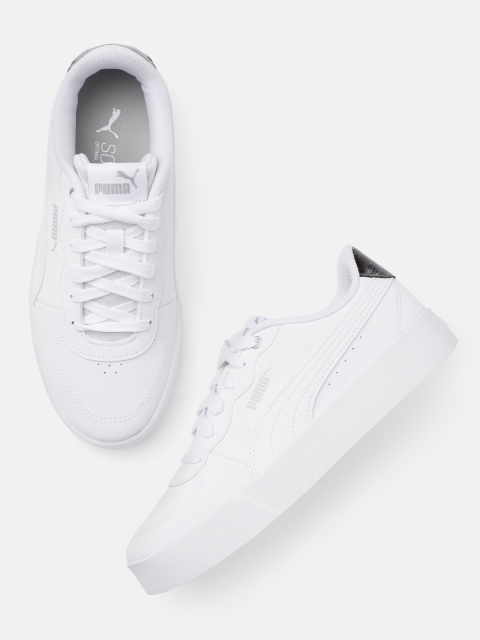 

Puma Women White Solid Skye Clean Raw Metallic Regular Sneakers