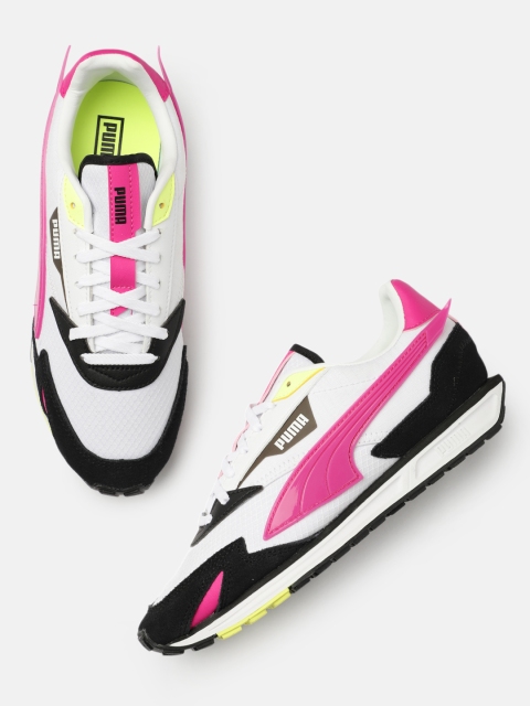 

Puma Women White Lo Rider Tech Colourblocked Leather Driving Shoes