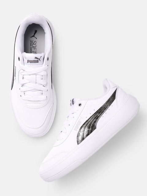 

Puma Women White Tori Raw Metallic Colourblocked Sneakers