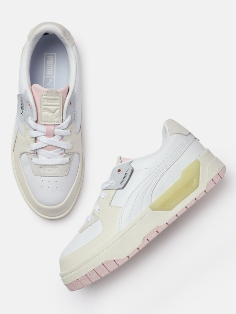 

Puma Women White Perforations Leather Trainers