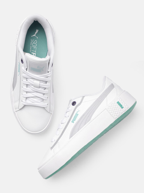 

Puma Women White & Green Smash Platform v2 Candy Sneakers