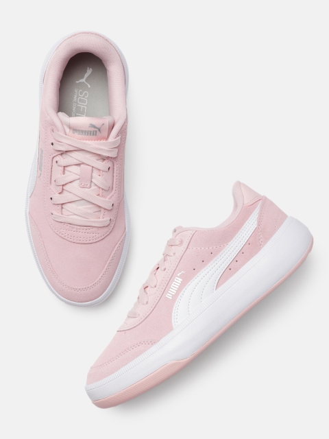 

Puma Women Pink Tori SD Colourblocked Leather Sneakers
