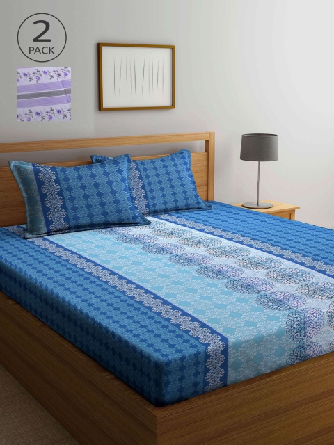 

KLOTTHE Multicoloured 210 TC 2 Queen Bedsheet with 4 Pillow Covers, Multi