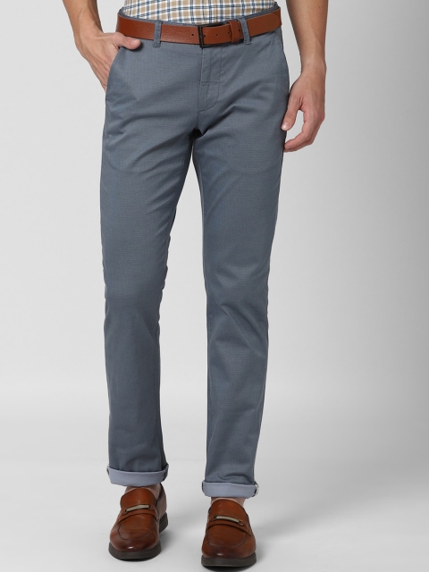 

Van Heusen Sport Men Blue Textured Slim Fit Trousers