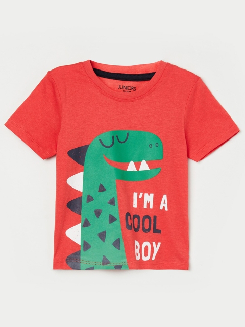 

Juniors by Lifestyle Boys Orange Typography Printed T-shirt