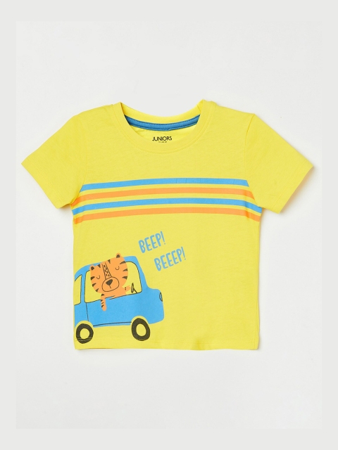

Juniors by Lifestyle Boys Yellow Graphic Printed Regular Fit Cotton T-shirt