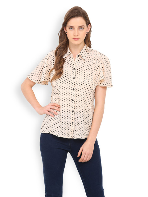 

Trend Arrest Women Cream-Coloured Printed Casual Shirt