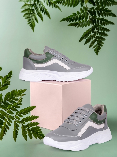 

Longwalk Women Grey Colourblocked PU Sneakers