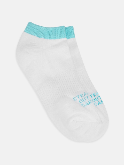 

Ajile by Pantaloons Women White & Blue Solid Ankle-Length Cotton Socks