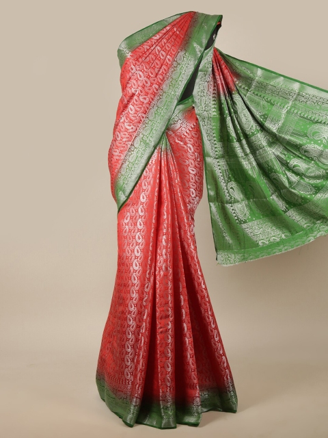 

Pothys Red & Green Woven Design Zari Jute Silk Saree