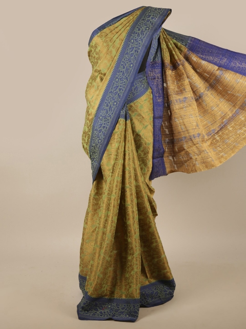 

Pothys Green & Blue Woven Design Jute Silk Saree