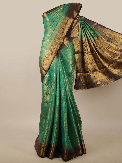 

Pothys Green & Navy Blue Woven Design Zari Jute Silk Saree