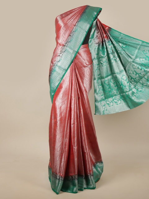 

Pothys Red & Green Woven Design Zari Jute Silk Saree