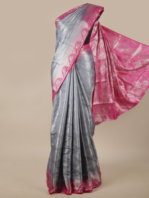 

Pothys Grey & Pink Woven Design Zari Jute Silk Saree