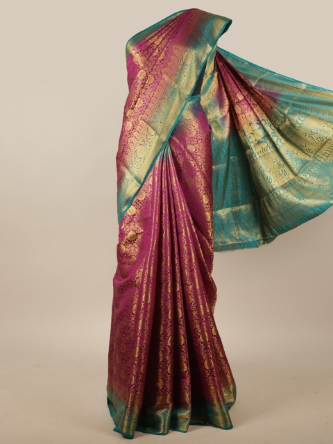 

Pothys Purple & Blue Woven Design Zari Jute Silk Saree