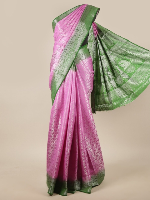 

Pothys Rose & Green Woven Design Zari Jute Silk Saree
