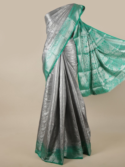 

Pothys Grey & Green Woven Design Zari Jute Silk Saree
