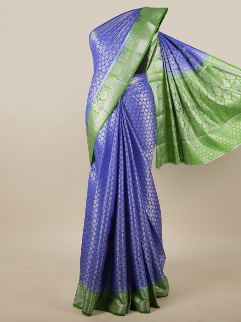 

Pothys Blue & Green Woven Design Zari Jute Silk Saree