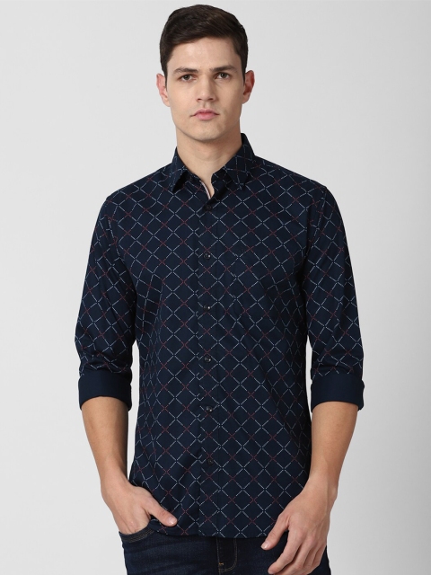 

Van Heusen Sport Men Navy Blue Slim Fit Printed Casual Shirt