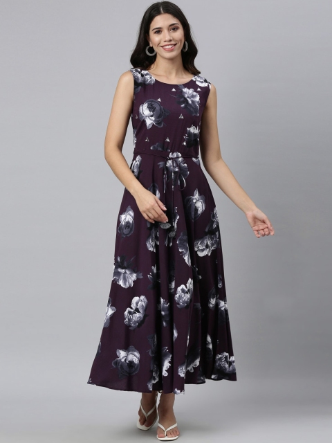 

Neerus Women Purple Floral Printed Floral Kurta