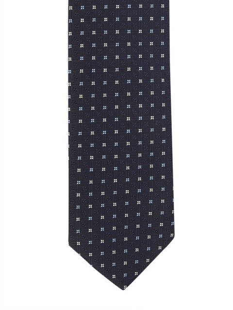 

Allen Solly Men Navy Blue & White Woven Design Broad Tie