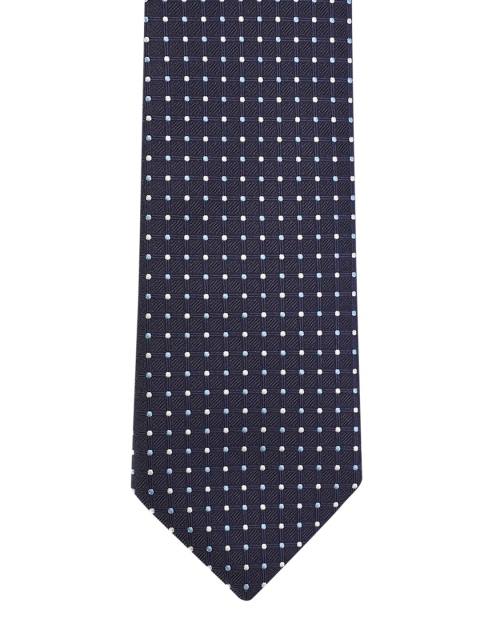 

Allen Solly Men Navy Blue & White Woven Design Broad Tie