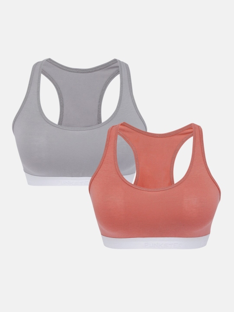 

Punkster Pack of 2 Grey & Pink Beginners Bra