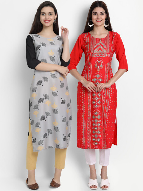 

Ethnic basket Women Multicoloured Floral Printed Floral Crepe Kurta, Multi
