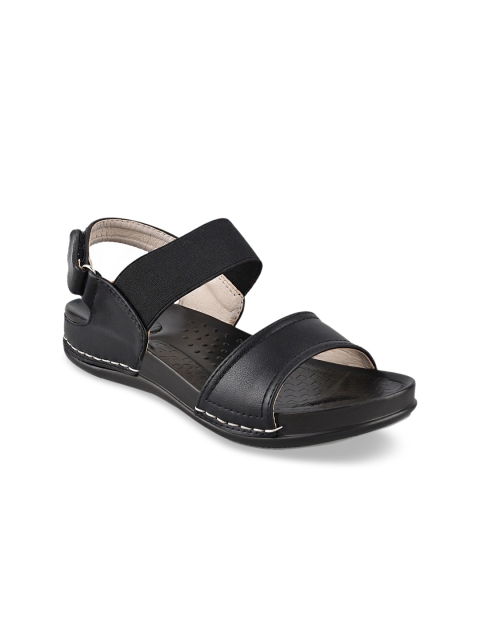 

Stelatoes Women Black Open Toe Flats