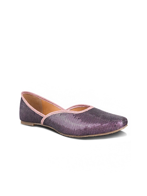 

Stelatoes Women Purple Embellished Ethnic Mojaris Flats