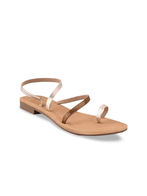 

Stelatoes Gold-Toned Colourblocked One Toe Flats