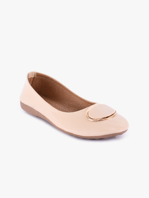 

BuckleUp Peach Solid Ballerina Shoes