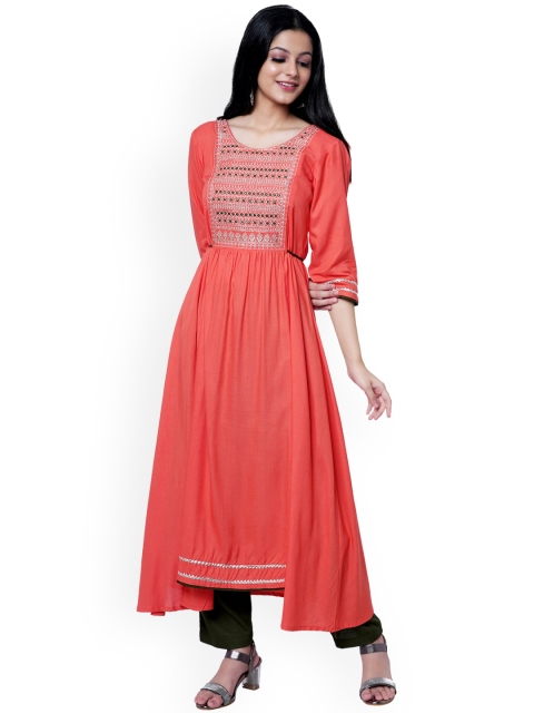 

KALINI Women Pink Gotta Patti Anarkali