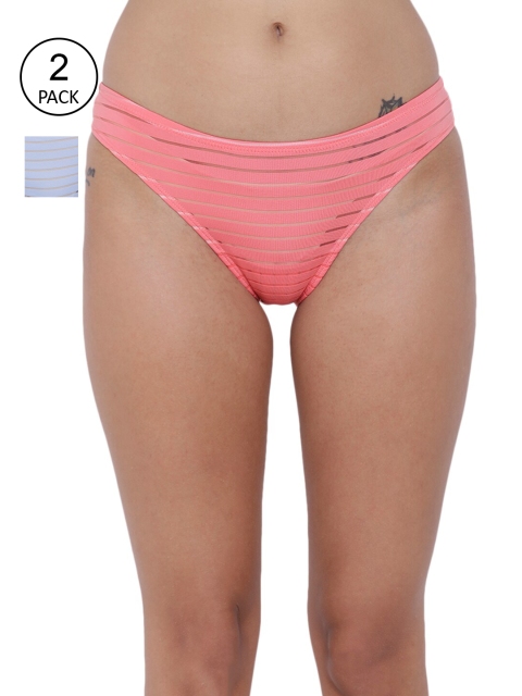 

BASIICS by La Intimo Women Pack of 2 Brief Panty, Coral