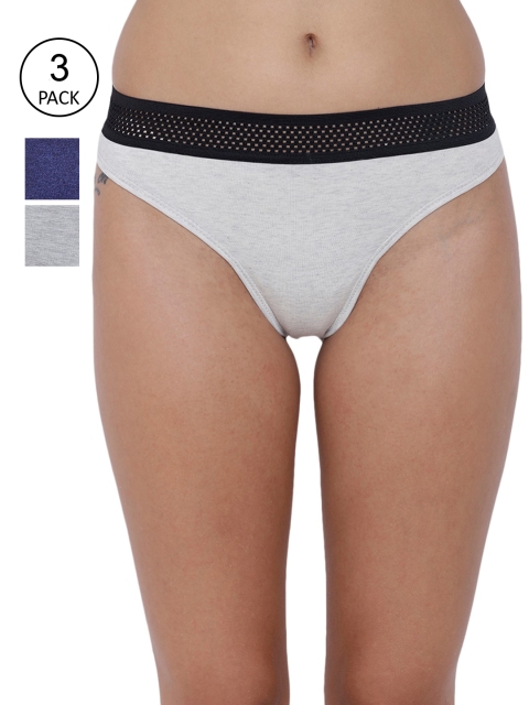 

BASIICS by La Intimo Women Pack of 3 Thongs - BCPTH020CACH, Blue