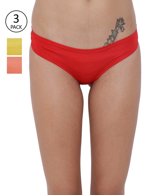 

BASIICS by La Intimo Pack of 3 Basic Briefs, Yellow