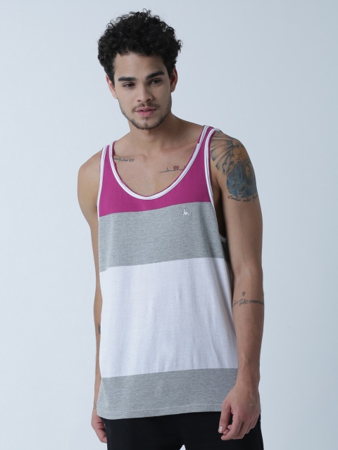 

Masculino Latino Men Pink Colourblocked Training or Gym T-shirt